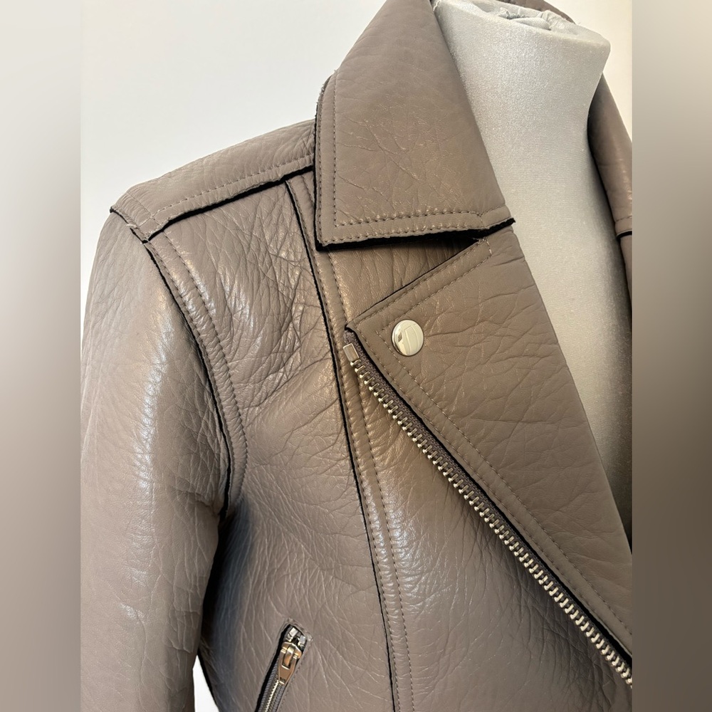 New T Alexander Wang Grey Leather Jacket - Picture 9 of 13